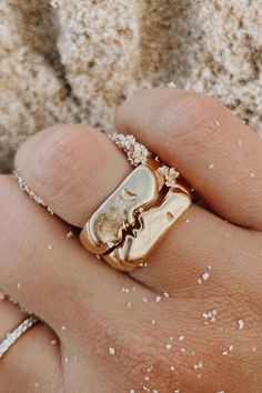 kiss rings kissing at the beach. Rings Gold, The Nose, First Photo, At The Beach, The Face, Sterling Silver Rings, The Beach, Gold Plate, Ring Size