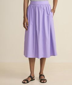 We’re all about pieces that instantly pull your look together, and this poplin skirt’s universally flattering silhouette in a crisp cotton fabrication does the trick. Cotton Full Skirt With Pleated Waist, Daywear Cotton Midi Skirt, Cotton Midi Skirt For Daywear, Cotton Gathered Skirt Bottoms For Work, Cotton Skirt With Pleated Waist And Voluminous Fit, Cotton Tiered Skirt With Pleated Waist, Cotton Voluminous Midi Skirt, Cotton Gathered Skirt For Day Out, Cotton Full Skirt Bottoms For Day Out