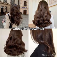 Chocolate Brown Hair Color, Hair Color Chocolate, Brown Hair Looks, Fyp Aesthetic, Brown Hair Inspo, Chocolate Hair, Brown Hair Color, Chocolate Brown Hair, Pretty Hair Color