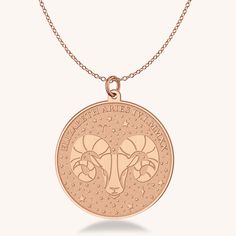 Aries, you like fashion pieces that can be mixed and matched to create different looks. Well here is one for you, Genevieve Gorder's Zodiac Medallion. Wear it solo or layered together in a stack; you will value versatility in this piece that will accommodate your active and dynamic lifestyle. Personalize this medallion with your name and birthday in roman numerals, a phrase, two names, or no personalization at all. You may even personalize this piece with your astrological archetypes: Warrior * Rose Gold Zodiac Sign Round Pendant Necklace, Rose Gold Zodiac Round Pendant Necklace, Rose Gold Zodiac Sign Necklace As Gift, Symbolic Rose Gold Tarnish Resistant Necklace, Symbolic Rose Gold Tarnish-resistant Necklaces, Rose Gold Zodiac Sign Necklace For Gift, Symbolic Rose Gold Tarnish-resistant Necklace, Symbolic Rose Gold Necklace For Anniversary, Symbolic 14k Rose Gold Necklace