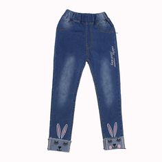 Material:Denim Thickness:Regular Season:Autumn Sales Rabbit Pattern Jeans for Girl Wholesale children's clothing,which is very comfortable to wear it.Fashionable high quality organic and affordable clothes Rabbit Pattern Jeans for Girl Wholesale children's clothing that will always catch the attention of people.Rabbit Pattern Jeans for Girl Wholesale children's clothing are very comfortable to wear and the material is easy to clean. Heart is not as good as action, quicklybuy Rabbit Pattern Jeans Trendy Denim Jeans For School, Playful Denim Blue Bottoms For Spring, Spring School Cotton Jeans, Playful Medium Wash Bottoms For Spring, Trendy Stretch Jeans, Casual Jeans For School In Spring, Cute Denim Bottoms For School, Blue Denim Jeans For School, Trendy Cotton Jeans For School