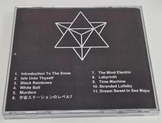 the cd cover is black and white with an inverted star on it's side