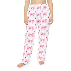 Coquette, coquette, coquette with little pink flowers Here to add style on luxurious comfort, these custom photo pajama pants are made with 100% brushed polyester that feels extra cozy to slip into. The soft and stretchy fabric makes it perfect for sleeping or lounging around home while your prints come to life in vivid detail and color for extra style points.  .: Material: 100% brushed polyester .: Light fabric (5.6 oz/yd² (190 g/m .: Elastic waistband .: Printed-in size and care label .: Seam thread color automatically matched to design (black or white) .: Assembled in the USA from globally sourced parts Feminine Floral Print Loungewear Bottoms, Feminine Floral Print Bottoms For Loungewear, Cute Pink Sleepwear With Long Pants, Cute Pink Sleepwear Long Pants, Feminine Cotton Bottoms For Pajama Party, Spring Sleep Bottoms In Pink, Spring Feminine Pants For Pajama Party, Feminine Pants For Pajama Party In Spring, Cute Pink Sleep Bottoms