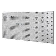 a white pegboard with words and numbers on it