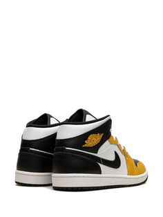 Find JORDAN Air 1 Mid Ochre Sneakers on Editorialist. ochre yellow/black/white leather panelled design perforated signature Swoosh logo detail round toe front lace-up fastening logo patch at the tongue branded insole branded heel counter flat rubber sole When buying this unisex item, keep in mind that it is graded in standard men's sizing. These styles are supplied by a premium and authenticated sneaker marketplace. Stocking only the most sought-after footwear, they source and curate some of the Yellow Sporty Sneakers With Perforations, Sporty Yellow Sneakers With Perforations, Yellow Leather Custom Sneakers With Perforated Toe Box, Yellow Perforated Sneakers For Streetwear, Custom Yellow Leather Sneakers, Yellow Leather Sneakers With Perforations, Yellow Leather Lace-up High-top Sneakers, Yellow Leather Basketball Shoes With Contrast Sole, Yellow High-top Custom Sneakers With Perforated Toe Box