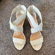 Like New Never Worn. White Strappy Wedge Heel Perfect For Spring And Summer . Size 7.5 Strappy Wedge Heels, White Wedge Sandals, Just Fab Shoes, Justfab Shoes, Shoes White, Wedge Sandal, Womens Shoes Wedges, Wedge Heels, Wedge Sandals