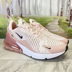 Women’s Nike Shoes Size 6 Air Max 270 Rose Gold Force 1 90 Running Gym BRAND NEW Soft Pink Shoes, Pink Shoes Sneakers, Nike Air Max 270 Women, Running Sneakers Women, Nike Air Max For Women, Pink Nikes