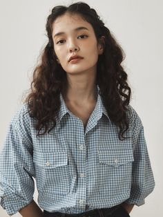 Relaxed-fit shirt in soft cotton. Turn-down collar, buttons at front, and yoke at back. Chest pocket with flaps, long sleeves, and button at cuffs. Gently rounded hem. - Gingham check- Collar- Long sleeves Blue Long Sleeve Top With Patch Pockets, Blue Button-up Top With Patch Pockets, Blue Long Sleeve Shirt With Patch Pockets, Long Sleeve Shirt With Pockets For Daywear, Blue Button-up Shirt With Patch Pockets, Blue Shirt With Patch Pockets And Spread Collar, Everyday Long Sleeve Shirt With Patch Pockets, Long Sleeve Shirt With Placket For Everyday, Everyday Long Sleeve Shirt With Placket