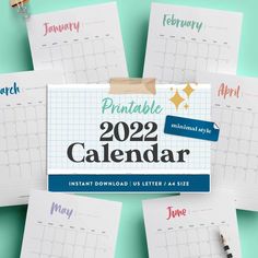 a calendar with the words printable on it