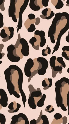 an animal print pattern is shown in brown and black colors on a light pink background