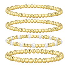 PRICES MAY VARY. 💗Exquisite Design💗：Gold beaded bracelets set containing small bead bracelets,larger bead bracelet,bead bracelet and devil bead bracelet.Gold beaded bracelets for women showcase a harmonious blend of classic sophistication and contemporary flair, reflecting light.This gold bead bracelets are in trendy. No matter gathering or daily wear, you are charming. 💗High Quality Material💗：These gold bracelet stack are made of high-quality copper, hypoallergenic, lead-free, and nickel fr Small Bead Bracelets, Gold Bracelet Stack, Small Bead Bracelet, Gold Bead Bracelet, Gold Bracelets Stacked, Gold Stretch Bracelet, Dainty Gold Bracelet, Reflecting Light, Bracelet Pearl