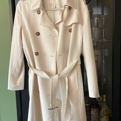 Brand New Never Worn, Soft And Fitted. Cream Trench Coat, H&m Jackets, Trench Coats, Cream White, Trench Coat, Fall Outfits, H&m, Jackets For Women, Jackets & Coats