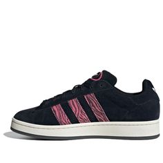 adidas originals Campus 'Black Pink'  IG2389 Trendy Adidas Sneakers With Logo, Trendy Adidas Sneakers For Streetwear, Trendy Adidas Streetwear Sneakers, Black Adidas Sneakers With Logo For Spring, Adidas Casual Sneakers With Three Stripes, Black Adidas Sneakers For Spring, Casual Adidas Skate Shoes For Streetwear, Casual Skate Shoes With Three Stripes For Streetwear, Casual Black Sneakers With Three Stripes