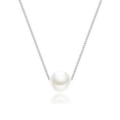 PRICES MAY VARY. Elegant : A single pearl pendant on a 18" sterling silver chain for beauty and timeless style. Materials: Crafted from 925 sterling silver,Hypoallergenic,Tarnish resistant,Nickel-free,Lead-free,Cadmium-free. Chain Length fit 16 inches ~ 18 inches.wear on its own or layered with other necklace, a perfect everyday accessory for any outfit. Packaged in an elegant brand gifts box and ready for giving,Perfect for birthday,congratulation,anniversary gifts for women.this pearl necklace Pearl Necklace Single, Brand Gifts, Single Pearl Pendant, Simple Pearl Necklace, Bridesmaids Jewelry, Gifts Box, Pendant Necklace Simple, Floating Necklace, Single Pearl