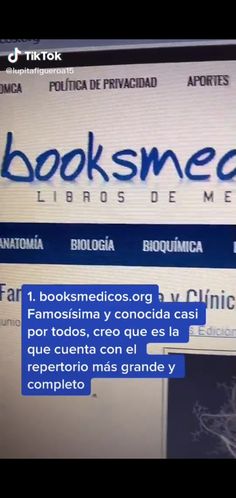 a computer screen with the words booksmeca in spanish and an image of a woman's face