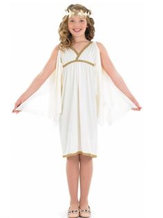 Toga Fancy Dress, Artemis Costume, Athena Costume, Fancy Dress Costumes Kids, Themed Costumes, Childrens Fancy Dress, Greek Costume, Girls Fancy Dress, Kids Costumes Girls