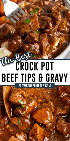 the best crock pot beef tips and gravy