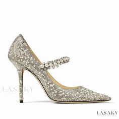 Lasaky - Exquisite Grey Stiletto Mary Jane Pumps with Opulent Crystal Pearl Embellishments Designer Wedding Shoes, Rhinestone High Heels, Wedding Shoes Heels, Ballet Pink, Point Shoes, Satin Pumps, Mary Jane Pumps, Bride Shoes, Evening Shoes