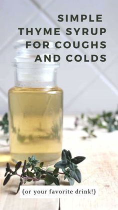 Thyme Syrup, Cough Syrup Recipe, Homemade Cough Syrup, Cold And Cough Remedies, Home Remedy For Cough, Natural Antibiotics, Natural Cough Remedies, Holistic Remedies, Cough Remedies