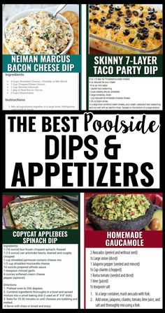 25 Easy Summer Dips and Appetizers - Cold Party Dips Too Cold Party Dips, Easy Summer Dips, Poolside Dips, Summer Dips And Appetizers, Backyard Bbq Party Food, Cookout Appetizers, Large Party Food, Pizza Dinner Party, Dips And Appetizers