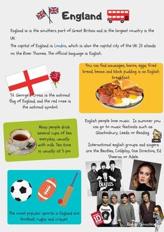 an info sheet describing the different things in england and what they mean them to be