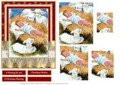 an image of a baby laying on top of a hay bale with sheep in the background