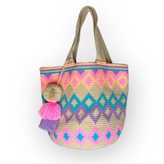 Diamond Cotton Candy Shades | Large Crochet Summer Tote Bag | Best Beach Tote Bags for women | Colorful 4U Extra Large Beach Bag, Large Beach Bags, Best Tote Bags, Crochet Tote Bag, Boho Luxe, Pink Spring, Crochet Tote, Pool Accessories, Summer Maxi