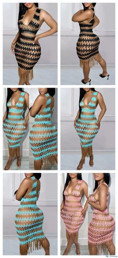 Multicolor Fringe Beach Dress, Multicolor Fringe Dress For Beach, Dress Sleeve Styles, Sleeveless Dresses, Beach Dress, Exquisite Design, Shoulder Sleeve, Mid Calf, Dress Length