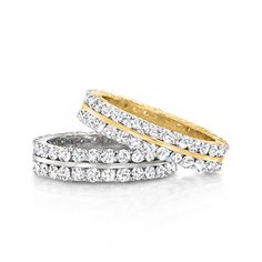 Ross-Simons - 2.00ct t. w. Diamond Two-Row Eternity Band Ring in 14kt Yellow Gold. Size 10. Double the sparkle, double the glow. Two splendid rows of 2.00 ct. t. w. round brilliant-cut diamonds shine in polished 14kt yellow gold. Would make an extra fabulous wedding or anniversary band. 3/16" wide. Diamond eternity band. Diamond birthstones are the perfect gift for April birthdays. Black Diamond Solitaire Ring, Round Diamond Eternity Band, Black Diamond Solitaire, Diamond Heart Ring, Fabulous Wedding, Diamond Birthstone, Diamond Eternity Band, Diamond Solitaire Necklace, Circle Diamond