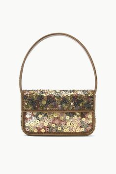 STAUD TOMMY BEADED BAG GILDED SEQUINS Staud Tommy Beaded Bag, Bead Embroidery Bag, Staud Beaded Bag, Sequin Bags, Staud Bags, Staud Tommy Bag, Tommy Beaded Bag, Soft Loafers, Embroidered Shoulder Bag