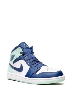 Jordan Air Jordan 1 Mid "Blue Mint" Sneakers - Farfetch Green High-top Basketball Shoes With Contrast Sole, Green Mid-top Sneakers With Boost Midsole, Green Mid-top Jordan Shoes With Boost Midsole, Green Lace-up Basketball Shoes With Contrast Sole, Sporty Green Jordan Shoes With Abzorb Midsole, Sporty Green Jordan Shoes With Contrast Sole, Mid-top Jordan Shoes With Contrast Sole, Green High-top Jordan Shoes With Rubber Sole, Green High-top Jordan Shoes With Cushioned Footbed