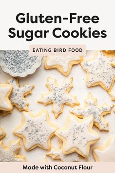 These gluten-free sugar cookies are made with coconut flour and super easy to make. They have a delicious, buttery flavor and the perfect texture for making cut-out cookies!