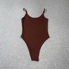 Brand New Without Tags Color Brown Size Medium Ribbed Low Back Bodysuit With Clips Basic Essential Tops Shein, Bodysuit Top, Womens Basic, Shein Tops, Low Back, Womens Tops, Size Medium, Brand New, Tags