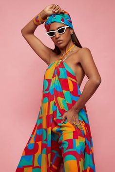 Shop for Eshaa Amiin Multi Color Crepe Geometric Pattern Halter Neck Tunic for Women Online at Aza Fashions Halter Neck Pattern, Tunics Online, Pant For Women, Geometric Fabric, Tunic Pattern, Womens Tunics, Printed Pants, Neck Pattern, Aza Fashion