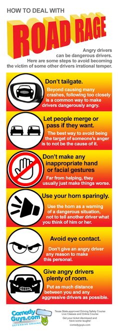 the road rage sign is shown in red, white and yellow with instructions on how to use it