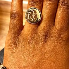 ♦️IMPORTANT INSTRUCTIONS♦️ -Please provide me initials in the order : FIRST-LAST-MIDDLE(MAIDEN). -Initials will be engraved in the order provided. 😊Checkout our website at SMITHWRIGHTCOSTERLING.COM Beautiful Pure Sterling Silver 925 (not plated) Monogrammed ring. Approx engravable area size is available 15 or 18 mm. Please let me know if you have any questions at all Thanks! Thank you for visiting our shop! All of my items are pure sterling 925. When you aren't wearing your Sterling silver you Linen Cocktail Napkins, Silver Monogram, Monogram Ring, Gal Pal, European Linens, Beauty Awards, Women Supporting Women, Meaningful Gifts, Solid 925 Sterling Silver