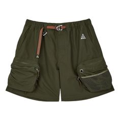 Men's Nike ACG Multiple Pockets Outdoor Cargo Loose Casual Straight Shorts Green DN3945-325 (Loose Fit) Summer Pants With Patch Pockets For Outdoor, Summer Outdoor Pants With Patch Pockets, Short Travel Bottoms With Pockets, Short Hiking Pants With Side Pockets, Summer Bottoms With Patch Pockets For Outdoor Activities, Utility Bottoms With Pockets For Travel, Utility Travel Bottoms With Pockets, Summer Cargo Pants With Patch Pockets For Outdoor, Summer Cargo Pants With Patch Pockets For Outdoor Activities