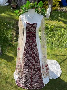 Pagan Handfasting, Handfasting Wedding, Wedding Gown Dress, Heart Leaf, Burgundy And Gold, Gown Dress, Corset Style, Crushed Velvet, Gown Wedding Dress