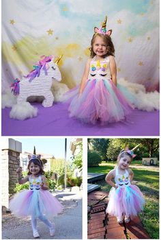 Sizes 2T, 4T or 6T Polyester,Silk Novel unicorn lighted outfits, every girl will be a beautiful princess! package including 1 lighted tutu dress(There was no fabric skirt under tulle pieces on bottom) + 1 lighted unicorn headband Top lined with a silk like fabric, very soft and comfortable, 100% polyester. Rainbow strips tulle, vibrant color and looks very fluffy, 100% nylon. There was no fabric skirt under tulle pieces on bottom. DIY joy: put lights on the dress by yourself. You can do it with Girl Unicorn Costume, Old Halloween Costumes, Halloween Unicorn, Unicorn Light, Diy Joy, Unicorn Halloween, Fabric Skirt, Unicorn Dress, Lit Outfits