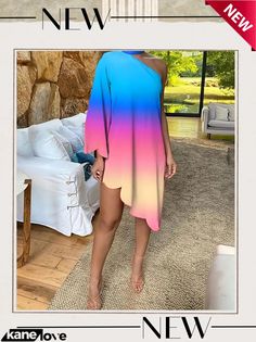 Fashion Slash Shoulder Single Sleeve Print Dress Print Dresses, Dress Design, Women's Fashion Dresses, Print Dress, Fashion Dresses, High Quality, Dresses, Design