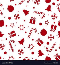 seamless christmas pattern with candy canes and gifts on white background eps file available