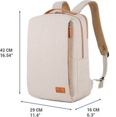 Nordace Siena - Smart Backpack Rectangular Commuting Bag, Square Backpack With Adjustable Strap For Travel, Rectangular Laptop Bag For Commuting, Rectangular Laptop Backpack, Rectangular Backpack With Anti-theft Pocket For Daily Use, Rectangular Beige Backpack For Travel, Beige Rectangular Backpack With Zipper Closure, Modern Beige Rectangular Backpack, Modern Rectangular Beige Backpack