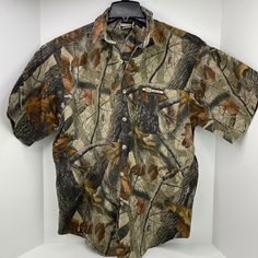 Winchester Camouflage Shirt Size Large Sportsman Camo Hunting Short Sleeve Mens A17