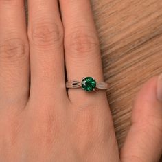 It is a lab emerald ring. The main stone is 7mm*7mm round cut, weight about 1.3 carats. The basic metal is sterling silver and plated with rhodium. To change the metal to a solid gold (white/rose) or platinum is also available, please ask for a quotation if you want. You can also go to my shop Home for more elegant rings: https://www.etsy.com/shop/godjewelry?ref=hdr_shop_menu More emerald rings: https://www.etsy.com/shop/godjewelry?ref=seller-platform-mcnav&section_id=20709240 Customization Samantha Smith, Elegant Rings, Green Gemstone Ring, Emerald Rings, May Birthstone, Elegant Ring, Green Gemstones, 3 Carat, Anniversary Ring