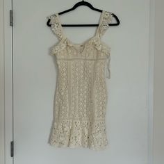 Adorable Off White Free People Lace Dress. Size 4. Never Worn Off White Lace Dress, Free People Lace Dress, Extra Outfits, White Lace Dress, Lace White Dress, Free People Dresses, Free People Dress, White Lace, Lace Dress