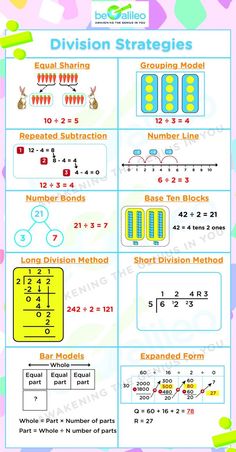 division worksheet with numbers and symbols