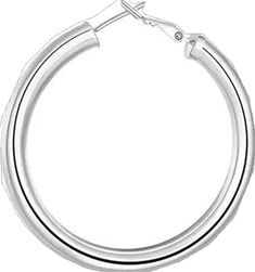 White Gold Stainless Steel Hoop Earrings, Silver Stainless Steel Hoop Earrings For Pierced Ears, Silver Hoop Earrings With Shiny Finish As Gift, Silver Hoop Earrings With Shiny Finish For Gift, Silver Stainless Steel Earrings With Polished Finish, Polished Silver Stainless Steel Earrings, Cadmium-free Silver Hoop Earrings, Gift Silver Hoop Earrings With Shiny Finish, Polished Stainless Steel Silver Earrings