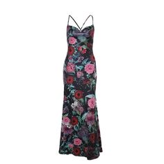 Please refer to our sizing chart for a guideline when choosing a size. 5 business days order processing time. 90% polyester 10% spandex Halter Neck Floral Print Dress For Party, Floral Print Spaghetti Strap Maxi Dress For Prom, Chic Floral Print Backless Slip Dress, Fitted Floral Print Maxi Slip Dress, Floral Print Maxi Dress For Prom, Fitted Floral Print Backless Dress, Floral Print Backless Party Dress, Fitted Floral Backless Dress, Party Floral Print Backless Dress