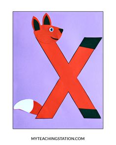 the letter x has been made into a fox