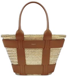 Luxury Straw Bucket Bag With Woven Leather, Luxury Woven Leather Straw Bucket Bag, Designer Natural Woven Straw Bag, Designer Natural Bucket Bag With Braided Handles, Luxury Straw Bucket Bag With Bamboo Handle, Designer Straw Basket Bag With Braided Handles, Designer Straw Basket Bag With Leather Handles, Designer Natural Straw Tote Bag, Luxury Woven Straw Shopping Bag